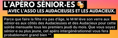 Apéro mensuel les Audacieuses & les Audacieux