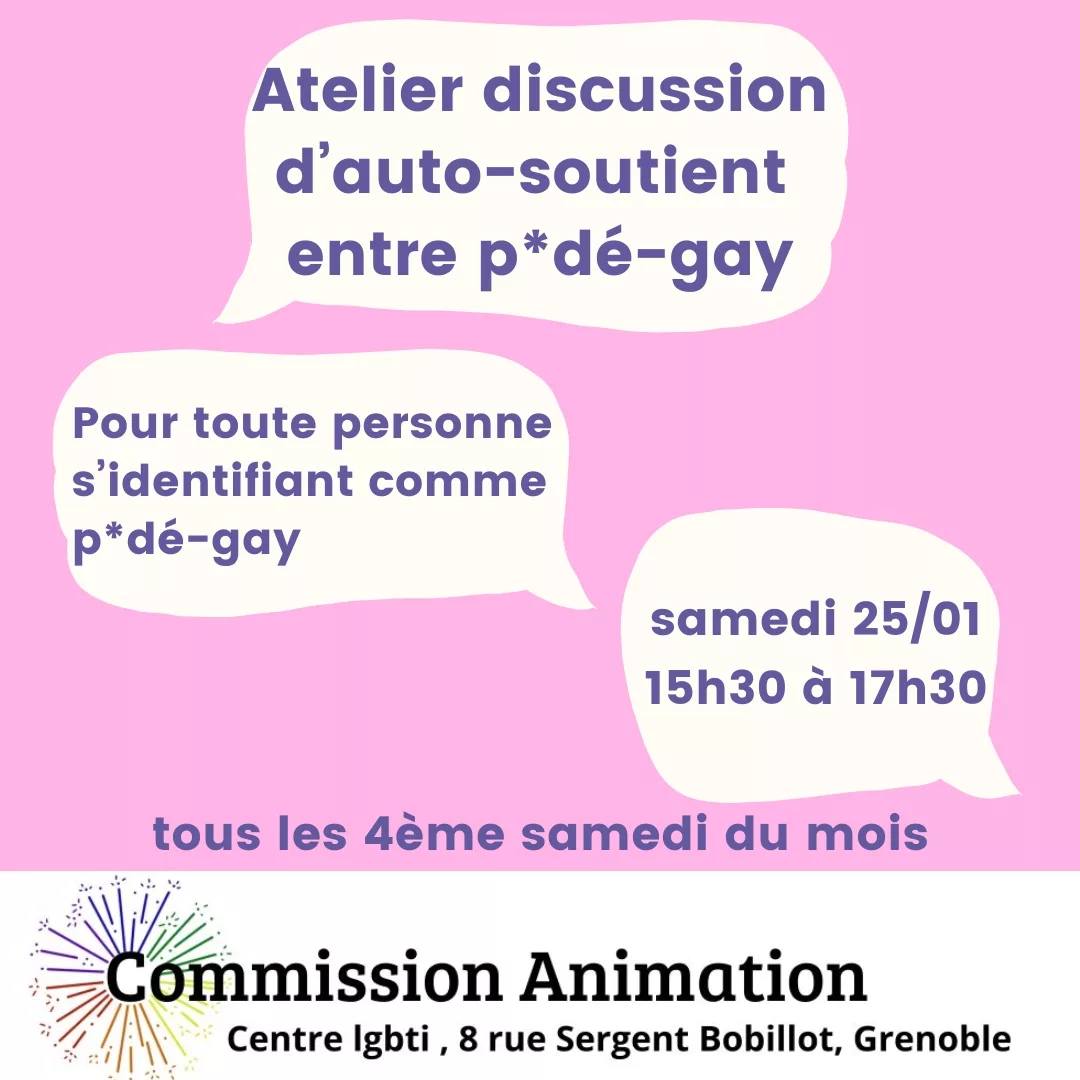 Atelier discussion d'auto-soutien entre gays