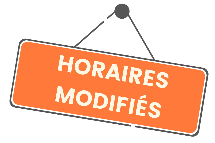 Horaires modifiés pour Noel !