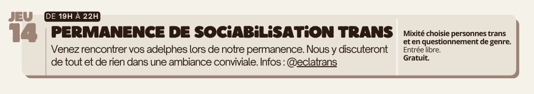Permanence de sociabilisation trans