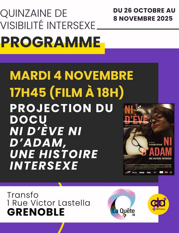 Projection de « Ni d’Eve Ni d’Adam, une histoire intersexe »