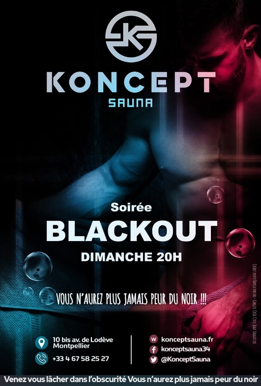 Sauna/cruising - soirée blackout à partir de 20h