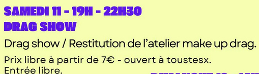 Talk et drag show