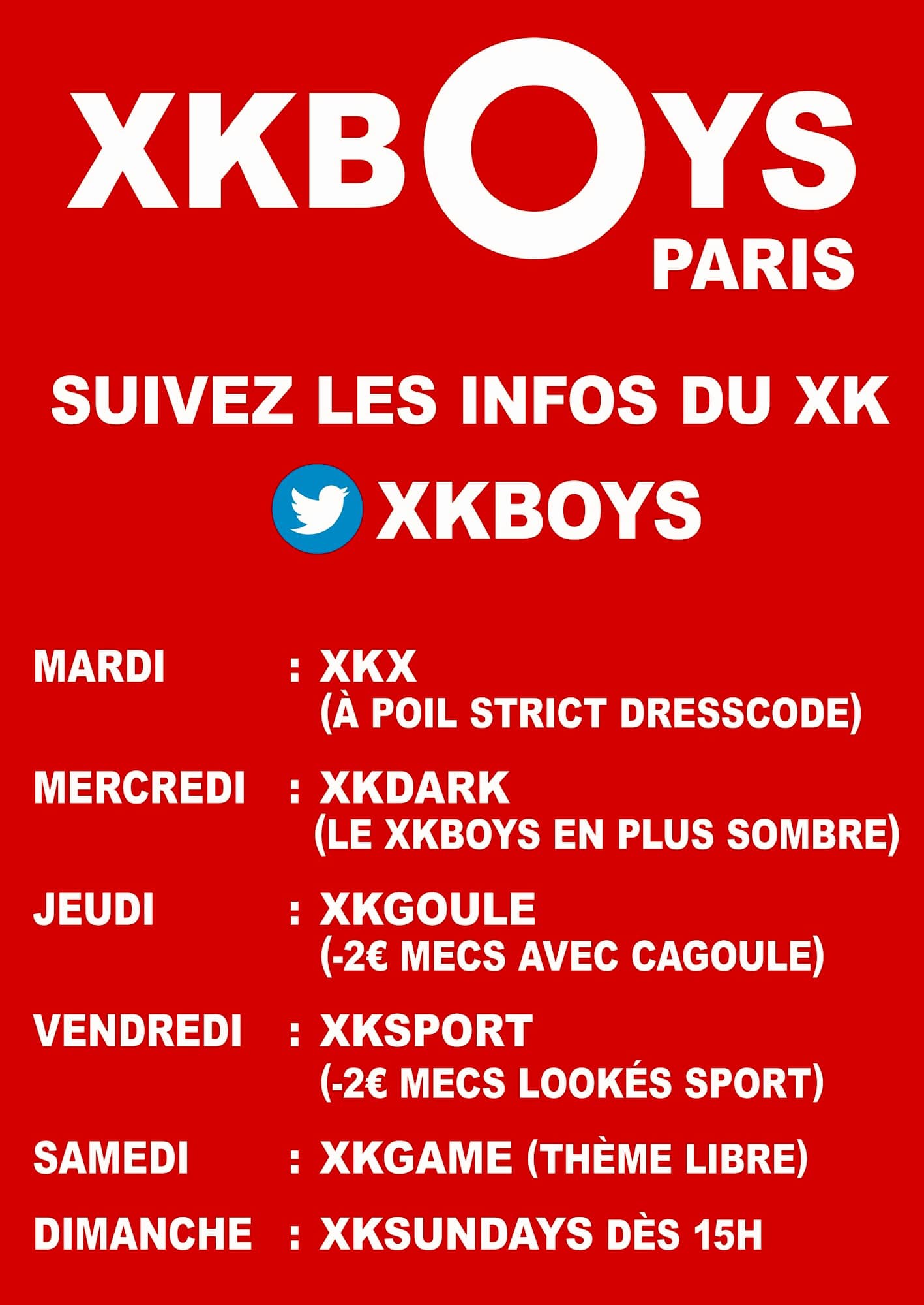 XKX à poil obligatoire • Agenda